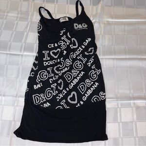 *RARE* Authentic D&G Dolce & Gabbana Black Logo Mini Dress 🖤 Size Women’s XS